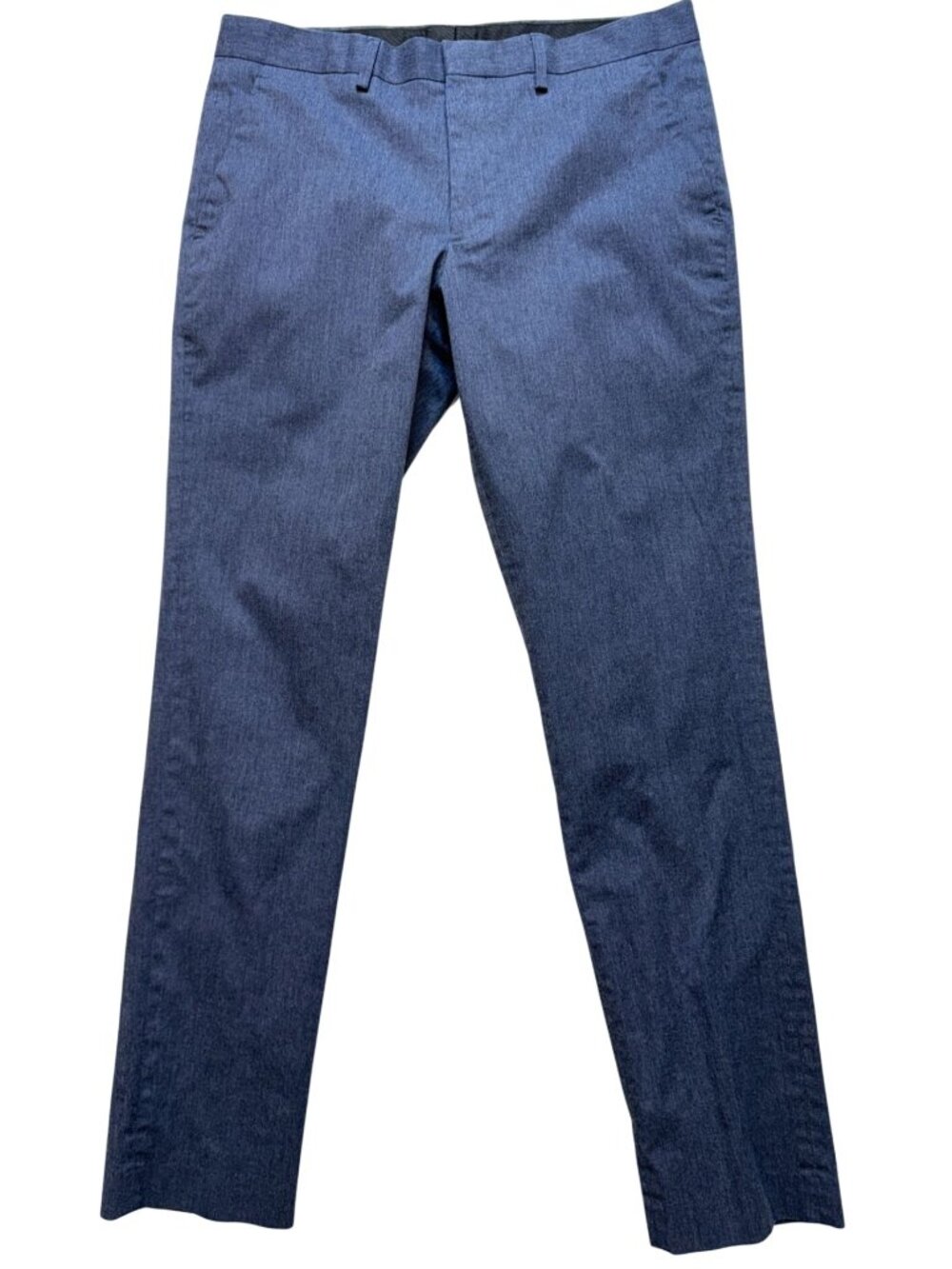 Express Men's Extra Slim Dress Pants Flat Front Size 30x32 Blue Solid Pockets